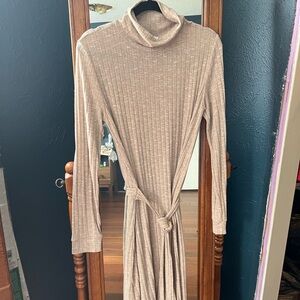 Chris & Carol Beige Long Sleeve Dress